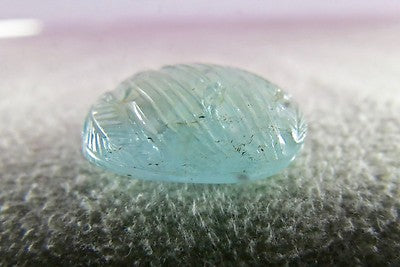 Natural Blue Aquamarine Beryl 19x12mm Carved Gemstone 14.09ct For Ring Pendant