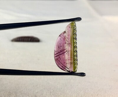 Natural Bi-color Tourmaline Leaves 11.58ct Gemstone Earrings Designing