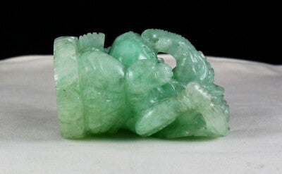 Certified Natural Green Emerald Quartz Lord Ganesha Statue Home Decor 3280 Ct