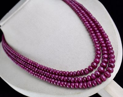 Certified Natural Untreated Ruby Beads Necklace 800 Ct For Ladies