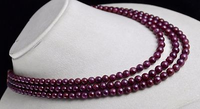 Certified Natural Red Ruby Necklace 638ct Round Beads Precious Gemstone 3l