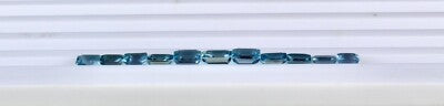 Certified Natural Aquamarine 11pcs Octagon Cut 9.47ct Gemstone Set Bracelet