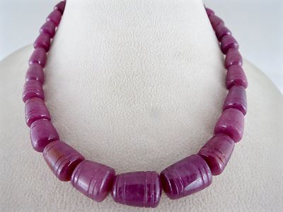 Certified Natural Unheated Ruby Beads 443ct Gemstone With Metal Clasp