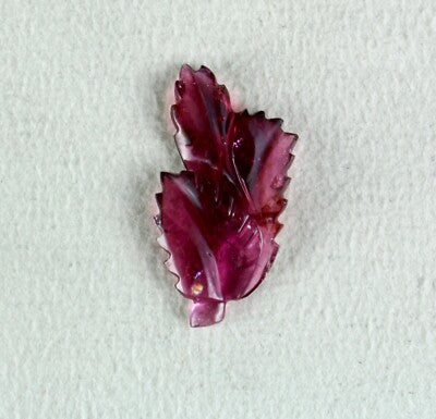 Natural Pink Tourmaline Gemstone Carved Leaf 19.49 Ct For Pendant Ring Wedding