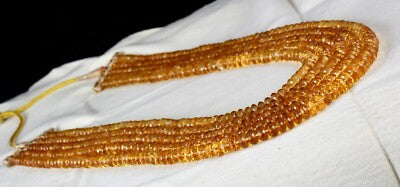 Certified Natural Yellow Citrine Faceted Beads Necklace 5 L 834 Ct For Women