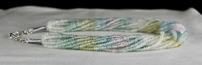 Certified Natural Multi Aquamarine 688ct Beads Faceted Necklace For Women