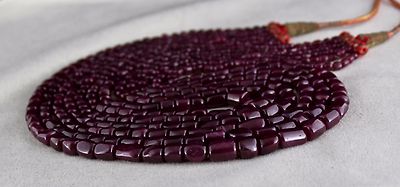 Certified Natural Untreated Ruby 1097 Ct Tumble Long Beads Red Gemstone Necklace
