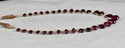 Certified Natural Pink Tourmaline Rubellite 125 Ct Bead Briolette Necklace