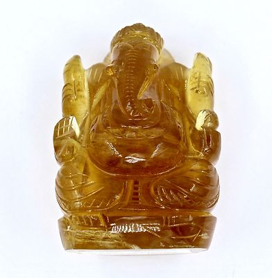 Brown Fluorite Gemstone 1930ct 3.25" Lord Ganesha Statue For Decor