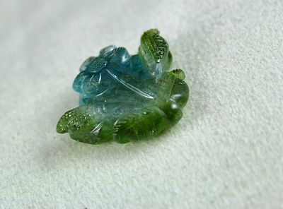 Natural Multi Colour Tourmaline Carved Flower Gemstone Ring & Pendant 32.28 Ct