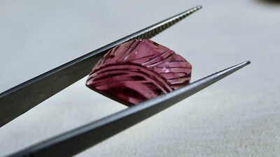 Natural Multi Pink Tourmaline 17.92 Ct Engraved Gemstone For Earrings Or Pendant