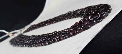 Vintage Natural Red Garnet Beads Heart Necklace 815 Ct Fashion Carat Weight 5 L