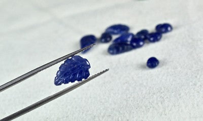 Certified Multi Emerald Ruby Sapphire Carved Leaves Loose Gemstone Necklace Set