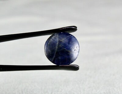 Certified Natural Burma Blue Sapphire 15.60 Ct Carved Round Sterling Silver Ring