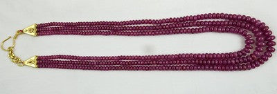 Certified Natural Ruby Round Beads Vintage Necklace 590 Ct Big Gemstone Red