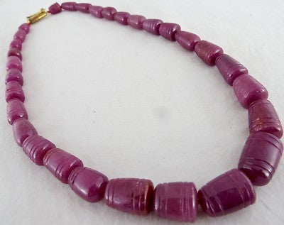 Certified Natural Unheated Ruby Beads 443ct Gemstone With Metal Clasp