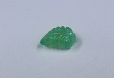 Natural Colombian Emerald 5.37 Ct Carved Leaf Gemstone For Ring Pendant