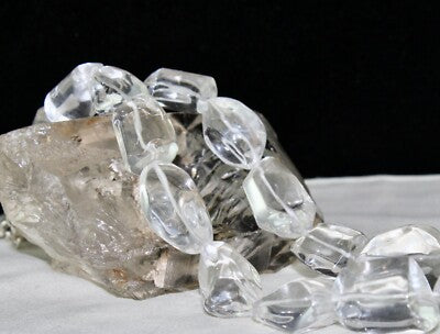 Natural Rock Crystal Quartz 1005 Ct Beads Cabochon Gemstone Necklace