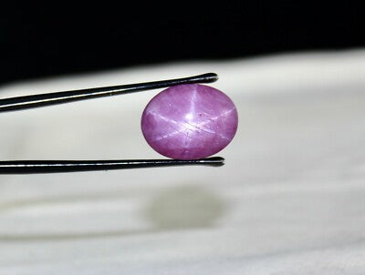Certified Natural 6 Line Star Pink Ruby 30.80 Ct Oval Cabochon Gem For Ring