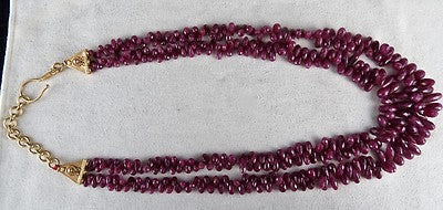 Certified Natural Ruby 510 Ct Teardrop Gemstone Sterling Silver Necklace Vintage