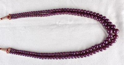 Certified Natural Ruby Beads Round 432 Ct Red Gemstone Necklace For Women