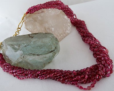 Certified Natural Vintage Spinel Beads 419ct Silver Necklace For Engagement