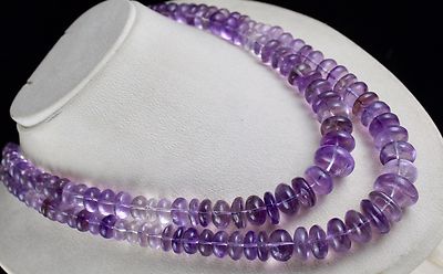 Certified Natural Amethyst Beads 1147 Ct Statement Necklace Purple Shaded