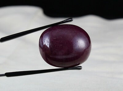 Certified Natural Ruby Oval Cabochon 30x24mm 130ct Gemstone For Pendant