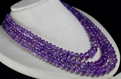 Certified 14mm Natural Amethyst 1039ct Round Beads Fashion Necklace For Women