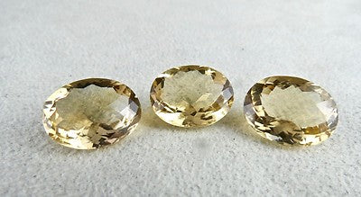 Natural Yellow Citrine Oval Cut 3 Pc 46.38ct Loose Gemstone For Earrings/pendant