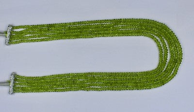 Natural Peridot Faceted Round Beads 389 Ct Green Gemstone Necklace