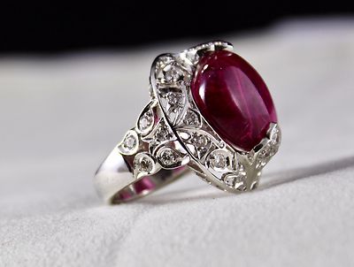 Certified Classic Natural Rubellite Pink Tourmaline Diamond 18k Gold Ring