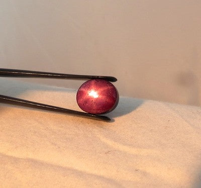 Certified Natural 6 Line Star Ruby 11.90ct Oval Cabochon Gem For Ring, Pendant