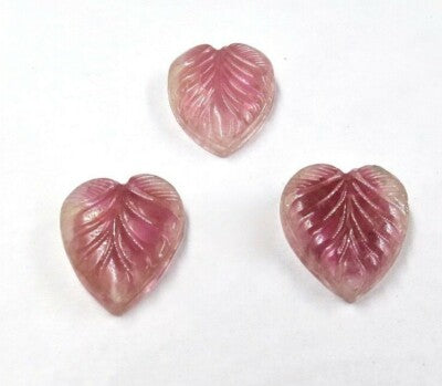 Natural Pink Tourmaline 37.65 Ct Carved Heart Gemstone Pendant Earring Ring