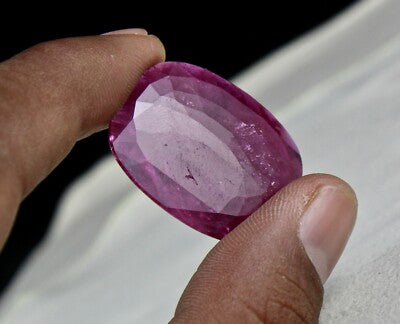 Certified Natural Heated Mozambique Ruby Oval 32x25mm 38.40 Ct Gemstone Pendant