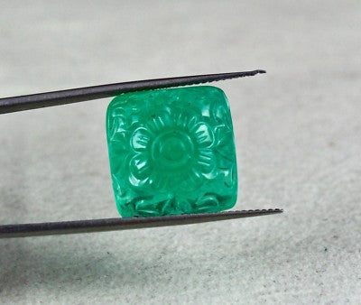 Certified 16mm Square Natural Emerald 18.60 Ct Gemstone For Ring Pendant
