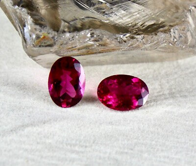 Certified Natural Pink Tourmaline Oval Pair 10.60 Ct Loose Gemstone Earrings