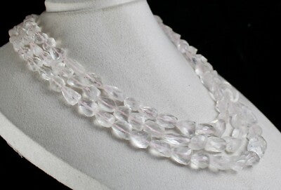 Natural Pink Aquamarine 1094 Ct Faceted Tumble Beads Gemstone Necklace