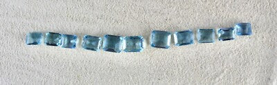 Certified Natural Aquamarine 11pcs Octagon Cut 9.47ct Gemstone Set Bracelet