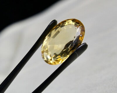 Natural Yellow Citrine 18.87ct Oval Faceted Gemstone Pendant Designing