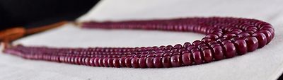 Certified Natural Untreated Ruby 882 Ct Round Gemstone Beaded Necklace For Women