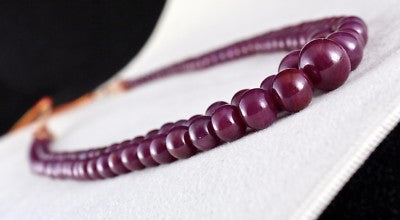 Certified Natural Ruby Beads Round 432 Ct Red Gemstone Necklace For Women