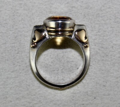 Natural Yellow Citrine 10ct Oval Natural Diamond 18k Gold Sterling Silver Ring