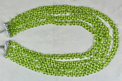 Certified Natural Peridot Beads Teardrop 521 Ct Green Gemstone Necklace