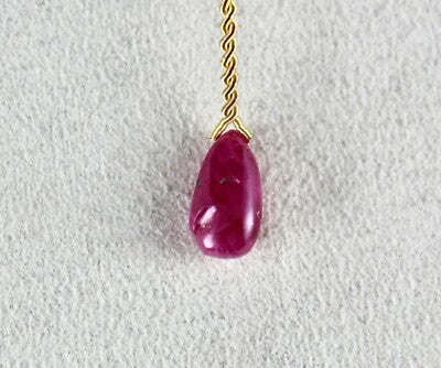 Certified Natural Untreated Burmese Ruby 9ct Drops Gemstone Pendant