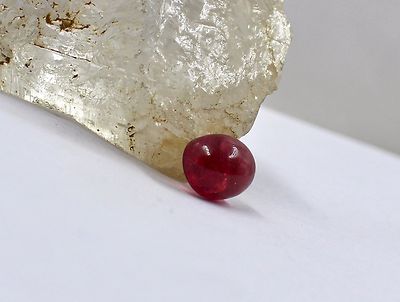 Natural Pink Tourmaline 7.51 Ct Oval Cabochon Loose Gemstone For Ring Pendant