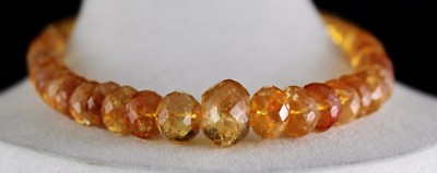 Natural Yellow Citrine Faceted Round Necklace For Party 509ct Beads Gemstone 1l