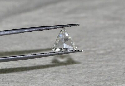 Certified Natural Rose Cut Diamond Triangle 0.75ct Pendant Ring Sterling Silver