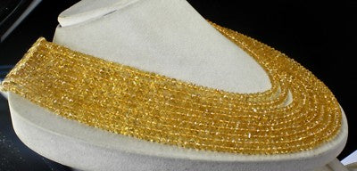 Certified Natural Yellow Citrine Faceted Beads Necklace 9 L 920 Ct For Women