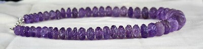 Certified Natural Amethyst 765 Ct Beads Sterling Silver Antique Necklace